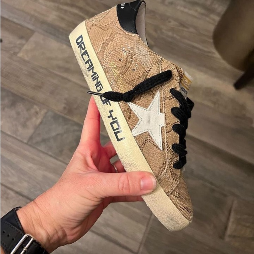 Golden Goose Delux Brand BNIB  *RARE*hot pink bottom snakeskin Superstars sz 37